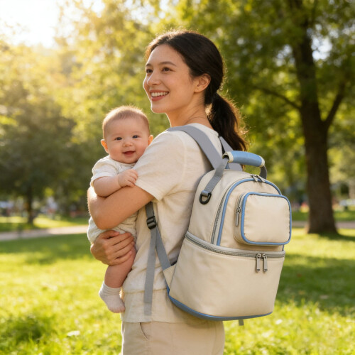 Insulated Double-Layer Mum's Backpack for Baby Essentials 1