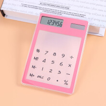Mini-lommeregner gennemsigtig berøringsskærm soldrevet pink
