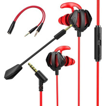 ZLCGaming bedrade gamingheadset met microfoon, compatibel met PS4/PS5/pc/mobiel, afneembare oordopjes met ruisonderdrukking, stereobas, zwart