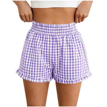 Shorts femininos para o verão de 2025. Moda primavera/verão: shorts casuais, confortáveis e com cintura elástica, em promoção.