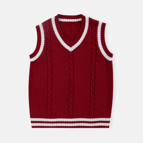 Pulls pour filles, gilets sans manches à col V, pulls chauds en maille, hauts en tricot 1