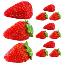 OUNONA12 pièces Mini fraises rouges en résine pour décoration intérieure, fruits artificiels réalistes