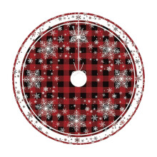 48" Classic Christmas Tree Skirt with Snow Pattern – Plush Soft Mat for Holiday Decor, Indoor/Outdoor, Compatible with All Tree Stands