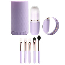 Ensemble de pinceaux de maquillage de voyage Violet 1 ensemble avec étui