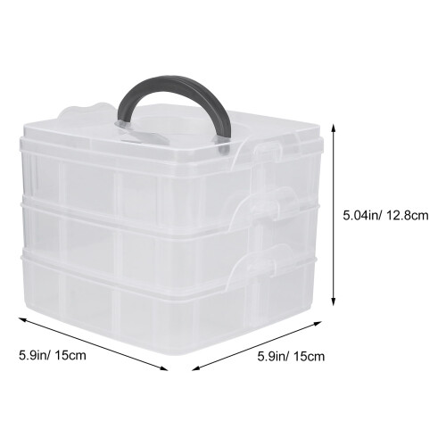Layer18compartment plastic adjustable storage box storage box (transparent white) 1