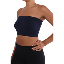 Top bandeau sin costuras para mujer, talla única, azul marino.