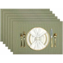 Set de 7 sets de table lavables en PVC avec chemin de table