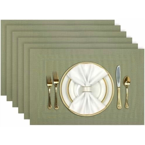 Set de 7 sets de table lavables en PVC avec chemin de table