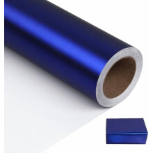 Papel de embrulho azul metálico fosco (44,5 cm x 99,5 cm) – Papel de presente de cor sólida para casamento, Dia dos Namorados, aniversário,