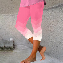 Capri leggings női mellrákos capri nadrág rózsaszín szalagmintás magas derekú jóga leggings zsebekkel lila