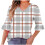 Γυναικεία Μπλούζα με Στάμπα και V-Neck, Βολάν, Μανίκια σε ¾ και Λάστιχο στη Μέση – 1