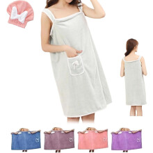 Falda de ducha ponible de talla grande - Envoltura de vellón coral con