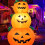 Halloween pumpkin inflatable decoration with LED lights 6 ft 6