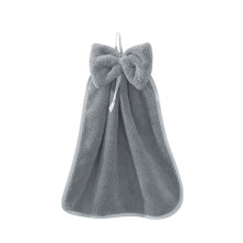 Serviette à main à nœud papillon, douce et absorbante, idéale pour la cuisine et la salle de bain. Facile à suspendre. Lot de 1. Tissu polyester.
