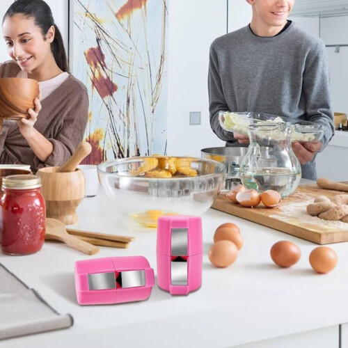 2 Pack Egg Shell Opener for Hard Boiled Eggs, Stainless Steel Egg Cracker Tool, Pink and Orange 2