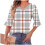 Γυναικεία Μπλούζα με Στάμπα και V-Neck, Βολάν, Μανίκια σε ¾ και Λάστιχο στη Μέση – 4