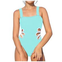 Babybadpakje voor meisjes, eendelig zwempak voor de zomer, UPF50+, sneldrogend, strandbadpak met gekruiste schouderbandjes, maat 9T (groen, 9 jaar).