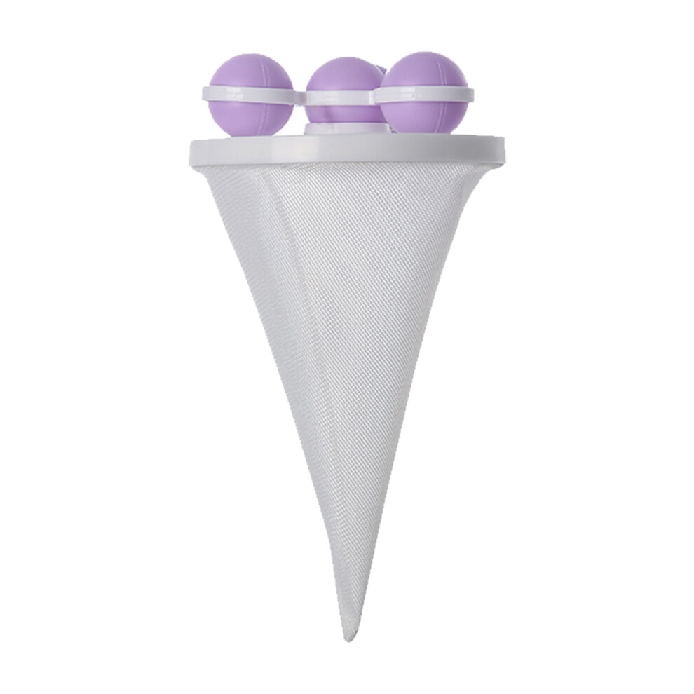 Nylon Washing Machine Lint Catcher Bag Reusable Laundry-Purple 7709000607716