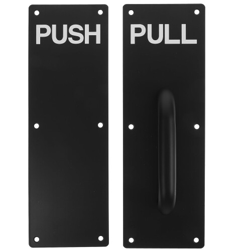 FRCOLOR 2 Pcs Commercial Bathroom Door Handle Pull Push Handles Loo Reusable Office Black