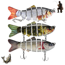 Multi-jointed Fish Fishing Lure Set, Slow Sinking Realistic Swimbait Freshwater and Saltwater Wobbler Bait for Bass, Trout, Perch Lure (3 Pack)