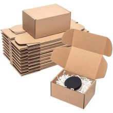 Shipping Boxes 6x4x3" 25 Pack - Brown Kraft Corrugated Cardboard Mailing Box for Small Business, Medium Literature Mailer Packaging Supplies