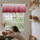 Γκρι & Λευκό Ombre Valance, Επεξεργασία παραθύρου με τσέπες ράβδου για κουζίνα, σαλόνι, 6
