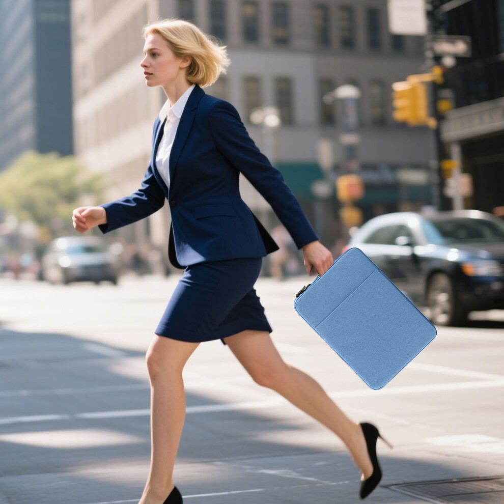Sky 15.6" Laptop Bag Â Linen Fabric, Front Pocket For Accessories, Water-Resistant, Lightweight, Compatible With Most 15.6" Laptops Blue 9448990368969
