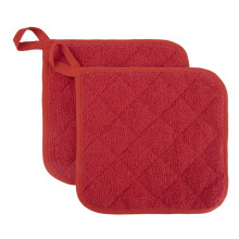 Lot de 2 maniques 100 % coton, résistantes à la chaleur, en tissu éponge, idéales pour la cuisine et la pâtisserie.