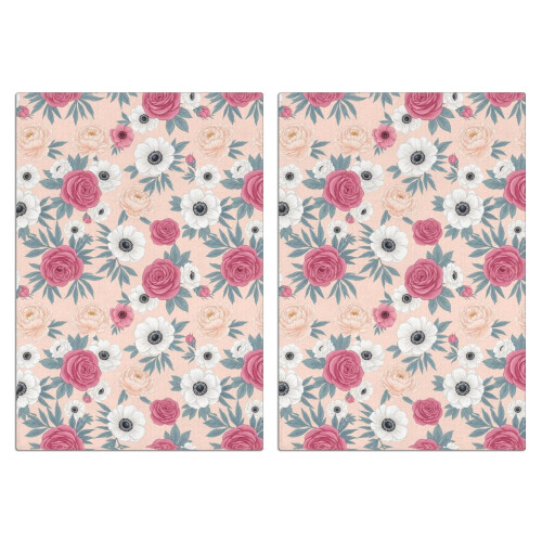 Conjunto de 2 panos de prato florais em microfibra, 45,7 x 66 cm (18 x 26 polegadas)