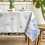 Floral Blue Rectangular Tablecloth 52x70 Inch 4