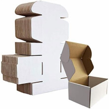 6x4x3 inches Shipping Boxes Set of 25, White Corrugated Cardboard Box Literature Mailer