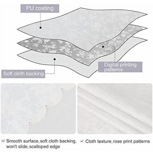 Floral Embossed Vinyl Tablecloth, Rectangular, 60 x 102 in 2
