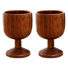 Conjunto de 2 taças de madeira maciça