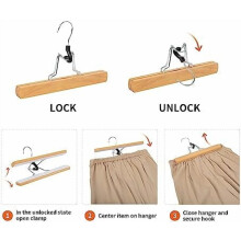 Cintres Ă pantalons en bois, finition naturelle, lot de 20