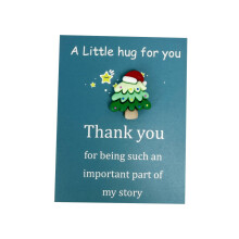 MOQIN Christmas Resin Pocket Hug Greeting Cards – Festive Thank You Cards, 3.5 x 2.8 in, Cute Winter Design, Compatible with Holiday Gifts
