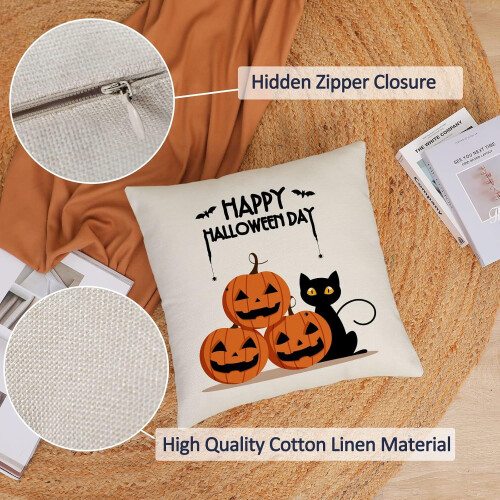Conjunto de 4 capas de almofada de Halloween, 45x45 cm (18x18 polegadas). 1