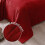 Fleece Blanket Queen Size 228x228 cm Deep Red 4