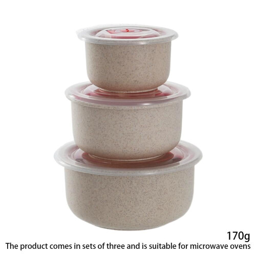 Schalen-Set aus Weizenstroh (300 ml, 500 ml, 900 ml)