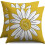 Μαξιλαροθήκες Daisy 16x16, Σετ 2 τεμαχίων, Κίτρινο/Λευκό Floral Print – Διακοσμητικές 1