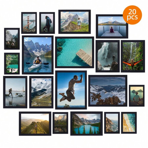 Schwarze Bilderrahmen, Set: 8x10", 5x7", 4x6" (15 oder 20 Stück) 2
