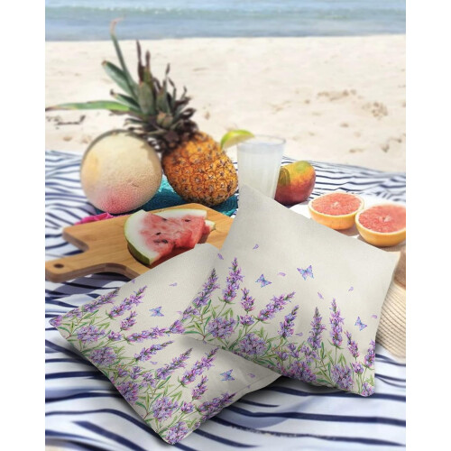 Vanntette putetrekk med lavendel sommerfugldesign2 2