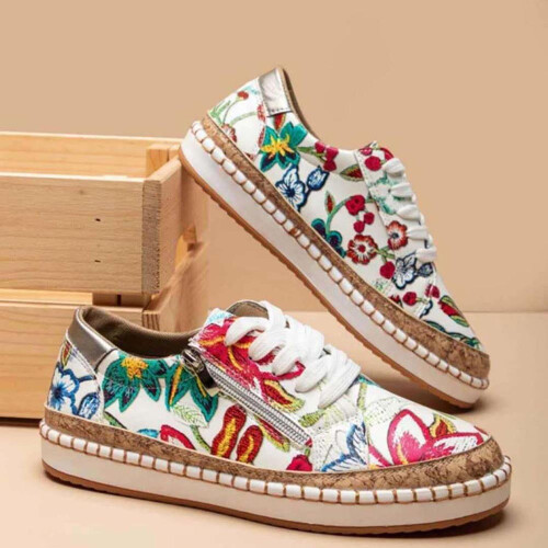 Γυναικεία Loafers από καμβά, μαλακά και άνετα, φλατ παπούτσια, αθλητικά παπούτσια με 1
