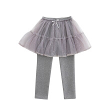 Leggings Mikilon pour filles avec jupe tutu à volants en dentelle, pantalon sans pieds pour enfants de 1 à 10 ans