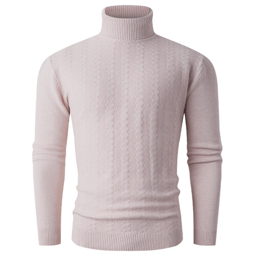 Hässliche Weihnachtspullover für Herren: Modischer, hochgeschlossener, lässiger Strickpullover, warme Basisschicht, einfarbig