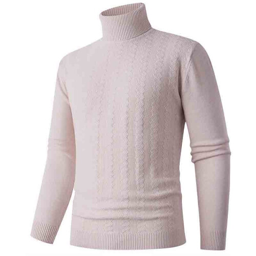 Hässliche Weihnachtspullover für Herren: Modischer, hochgeschlossener, lässiger Strickpullover, warme Basisschicht, einfarbig 1