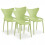 (4x Green Stacking Chairs) Modern Style Retro Dining Garden Stackable Chairs 1