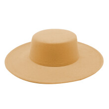 Retro dameshoed met brede rand, fedora, derbyhoed, bruiloftshoed, jazzhoed, galahoed, feesthoed, woon-werkverkeerhoed, platte vilthoed