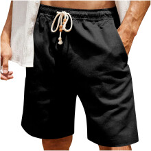 Pantalones cortos cargo de lona para hombre, informales, resistentes, flexibles, de corte relajado, ligeros, con cordón ajustable y bolsillo.