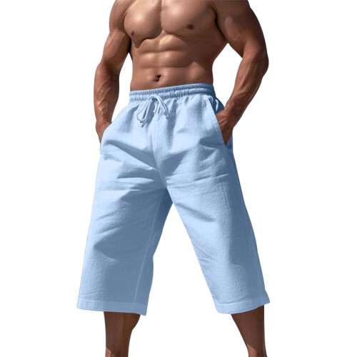 Ανδρικό παντελόνι Capri Loose Casual για καλοκαιρινά σορτς παραλίας, κοντό παντελόνι