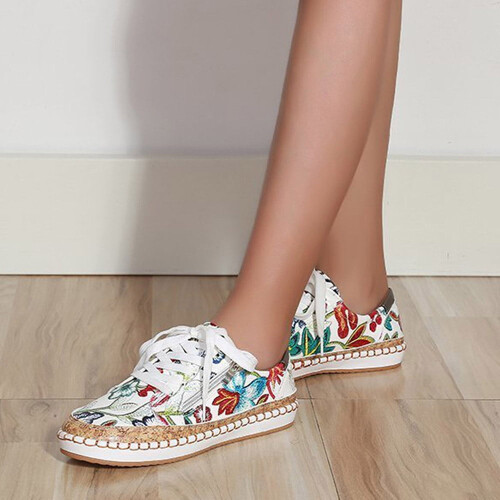 Γυναικεία Loafers από καμβά, μαλακά και άνετα, φλατ παπούτσια, αθλητικά παπούτσια με 2